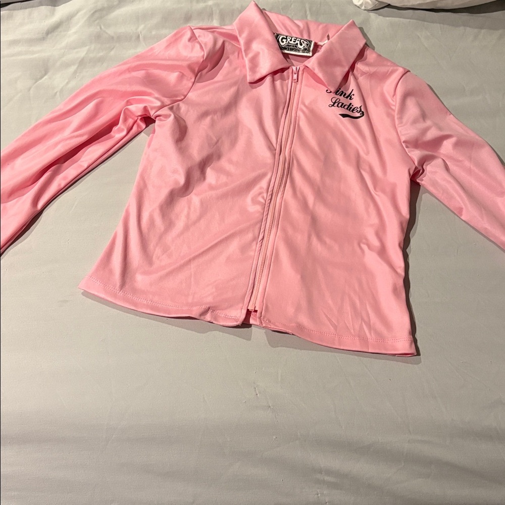 Grease Pink Ladies zip up shirt/ jacket. Size Large